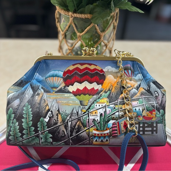 Anuschka Multicolor Hot Air Balloon Crossbody NWT - Picture 5 of 13
